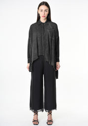 Asymmetric A-Line Blouse in BLACK Only