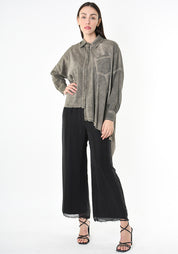 Asymmetric A-Line Blouse in BLACK Only