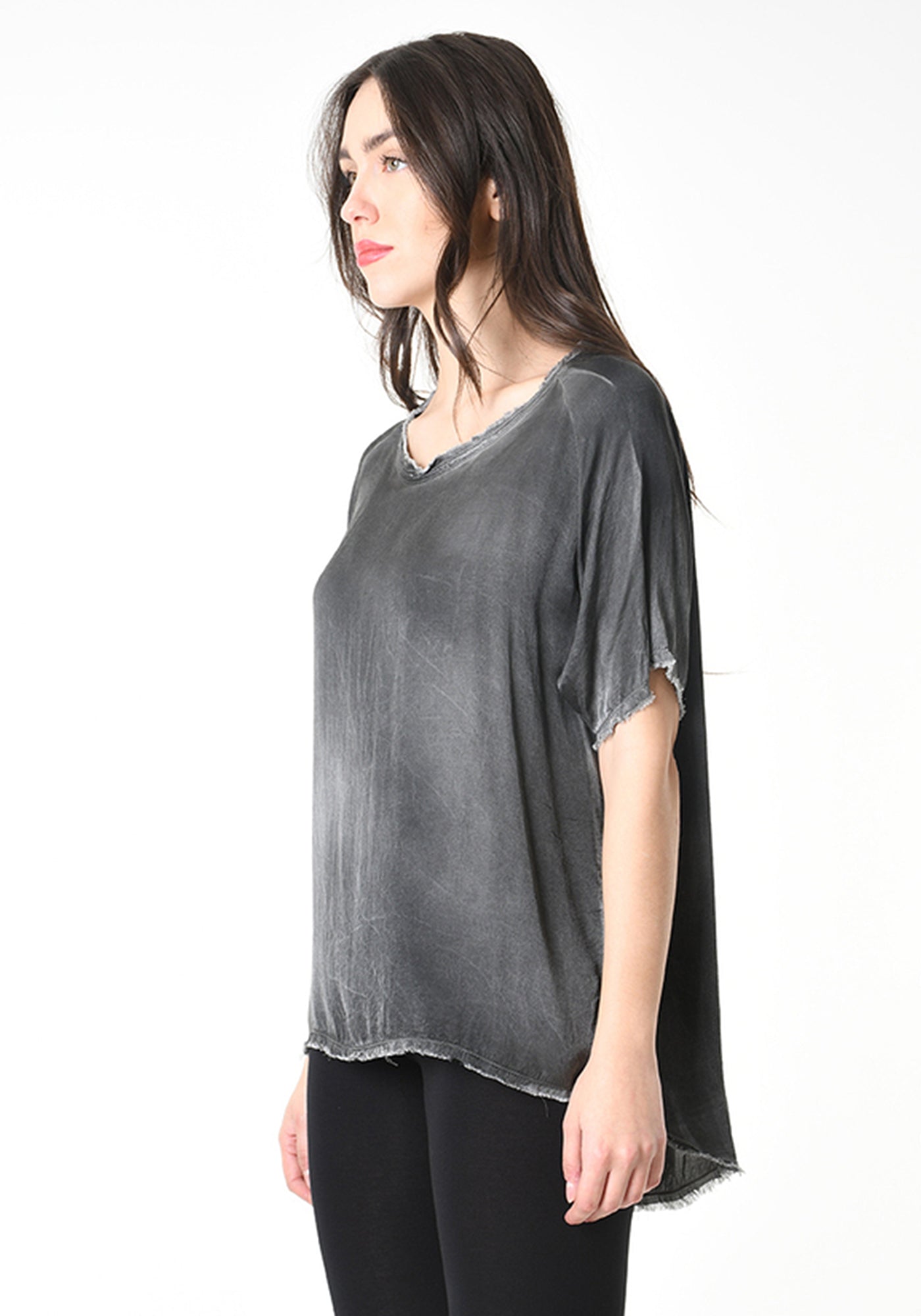 Over Dyed Raw Edge Top