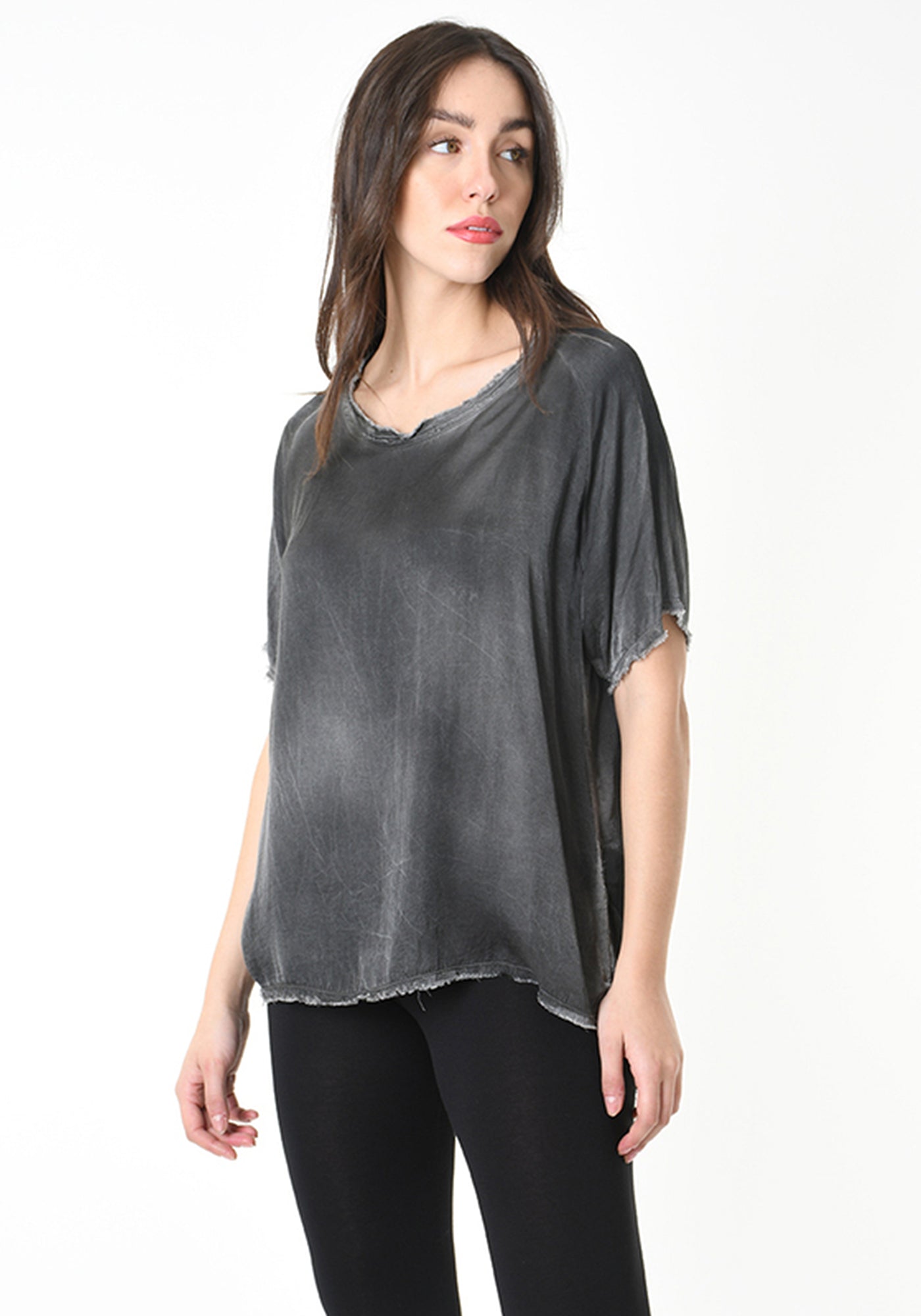 Over Dyed Raw Edge Top