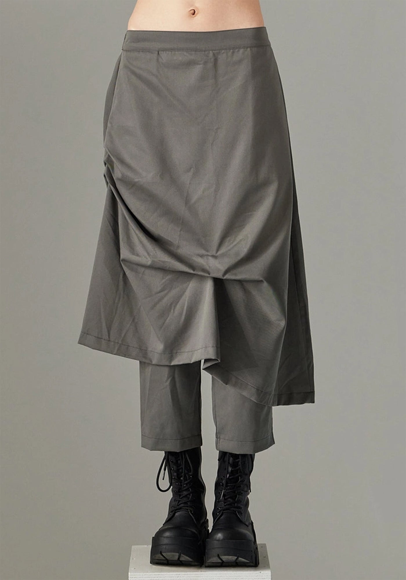 Drop Seat Skirt Panel Pants in CHARCOAL Only