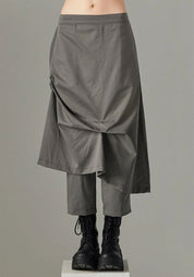 Drop Seat Skirt Panel Pants in CHARCOAL Only