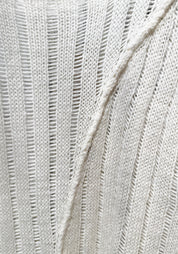 Ribbed Knit Asymmetric Wool Sweater in OFF WHITE Only