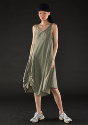 Ruche Detail Dress in MOSS or COAL