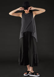 Cropped Wide Leg Bold Pocket Detail Pants