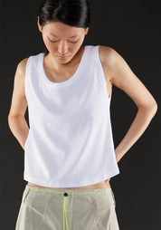 Ribbed Jersey Tank in WHITE, MOSS or BLACK