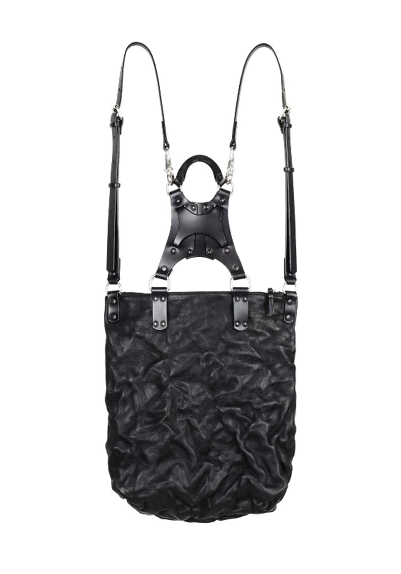 black leather harness backpack Uto Leather Harness Backpack