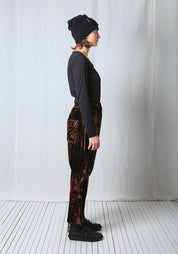 Loose Pull-On Fluid Velvet Trousers