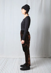 Loose Pull-On Fluid Velvet Trousers