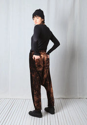 Loose Pull-On Fluid Velvet Trousers