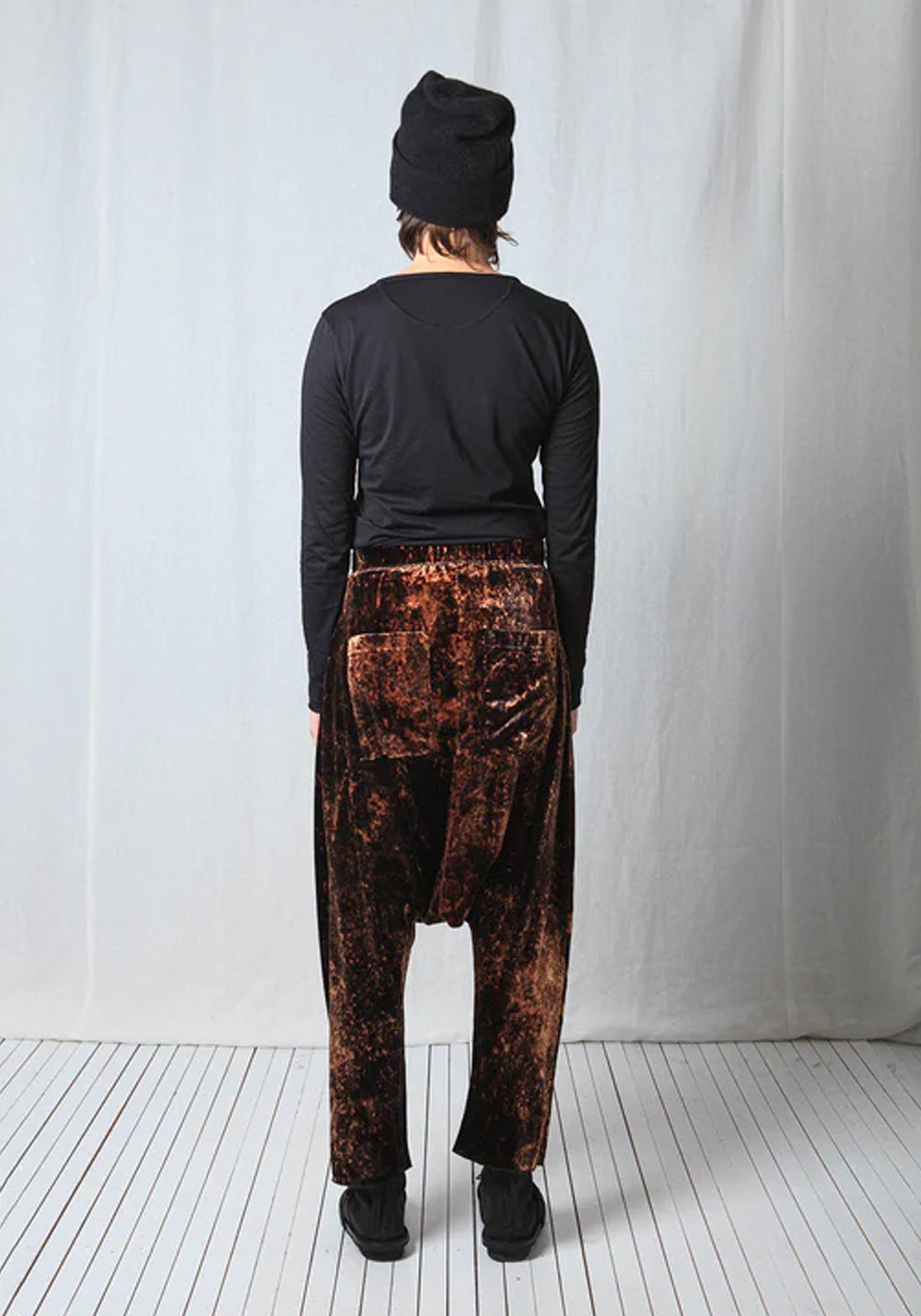 Loose Pull-On Fluid Velvet Trousers