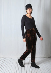 Loose Pull-On Fluid Velvet Trousers