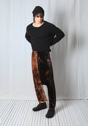 Loose Pull-On Fluid Velvet Trousers