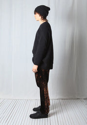 Loose Pull-On Fluid Velvet Trousers