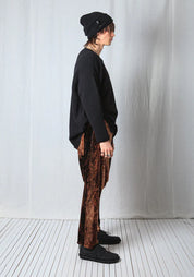 Loose Pull-On Fluid Velvet Trousers