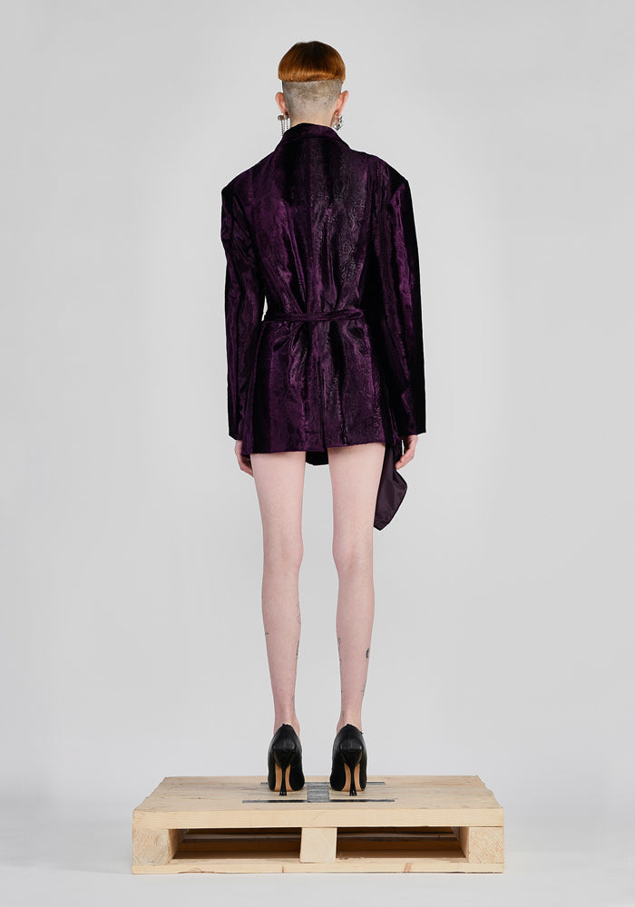 Barbara Bologna Asymmetric Purple Velvet Blazer | December Thieves