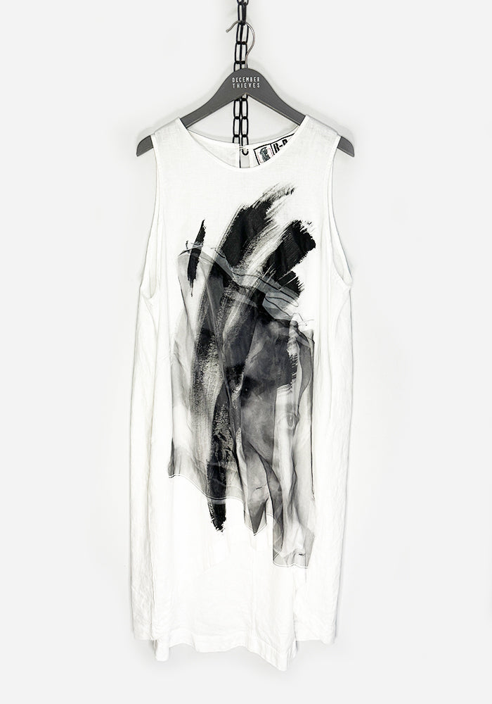 Hand Painted White Brushstroke Dress