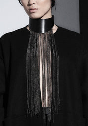Zaha Leather Cascading Chain Necklace