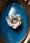 Lana Filippone Blue and Gold Blooming Eye and Rose Porcelain Wall Hanging