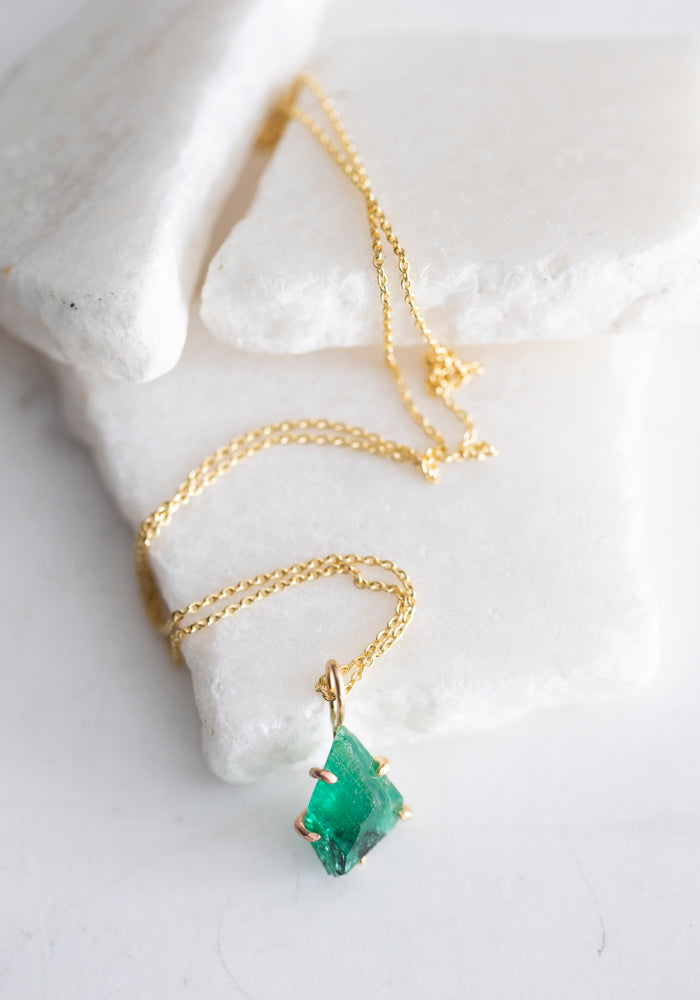 Variance Objects Zambian Emerald Pendant Necklace