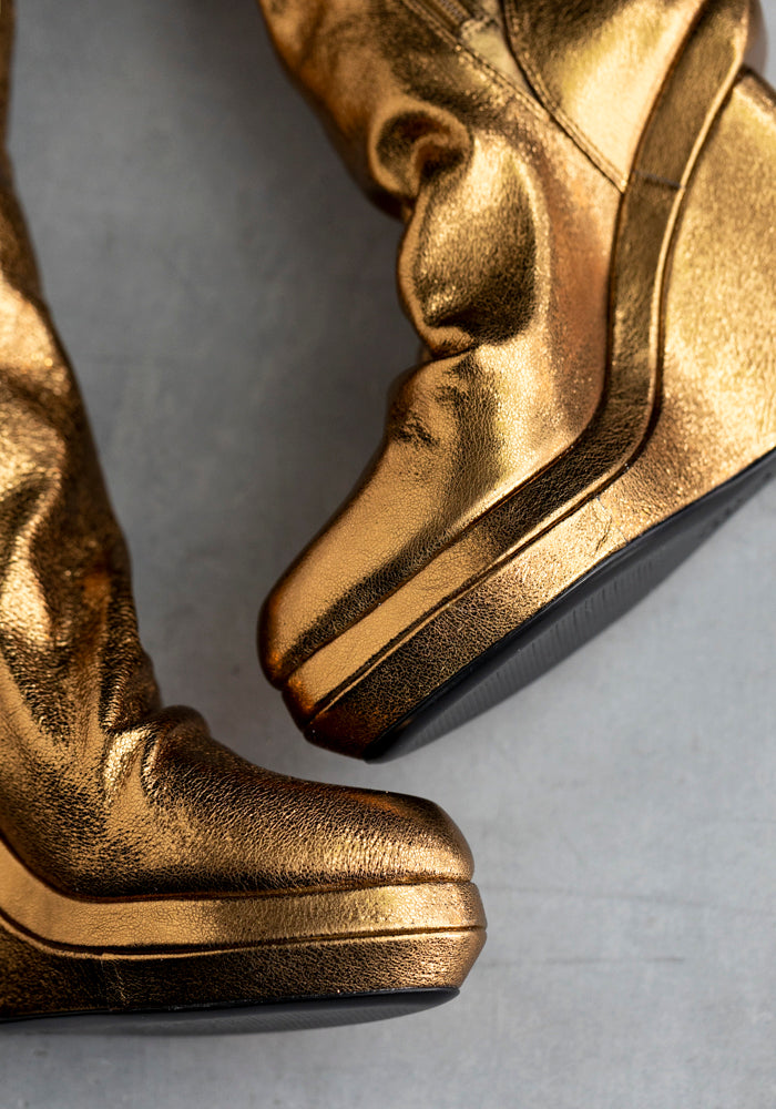 Nicholas K Jedda Gold Leather Boots